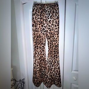 Leopard flare pants